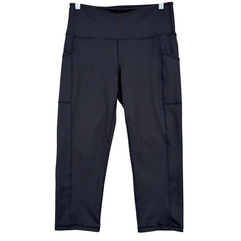Ideology Cropped Leggings Women Medium Black Pockets Athleisure